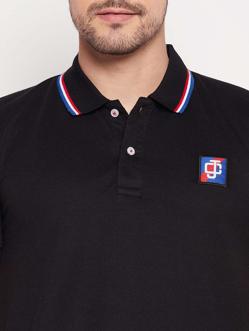 men polo neck plain t-shirt - 19435331 -  Standard Image - 4