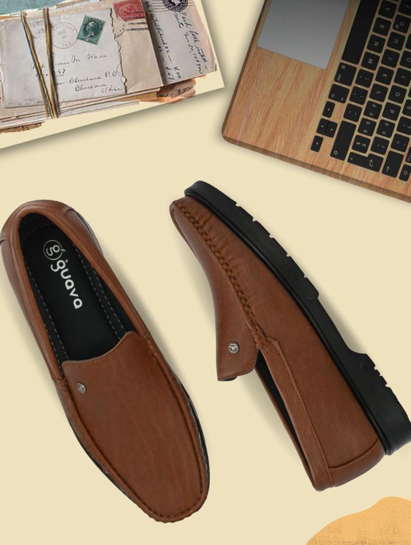 tan tpr slip on loafers - 19435436 -  Zoom Image - 0
