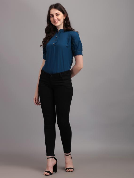 girls solid regular top - 19435443 - Standard Image - 1