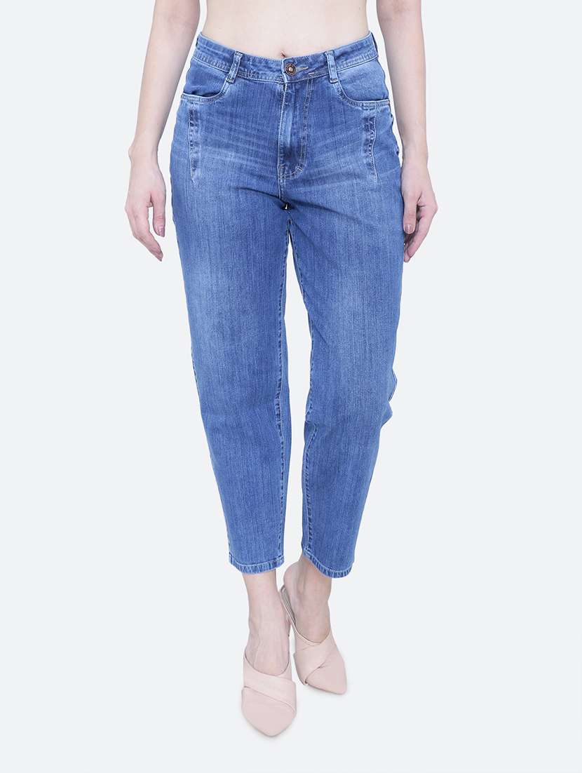 women's plain mom fit jeans