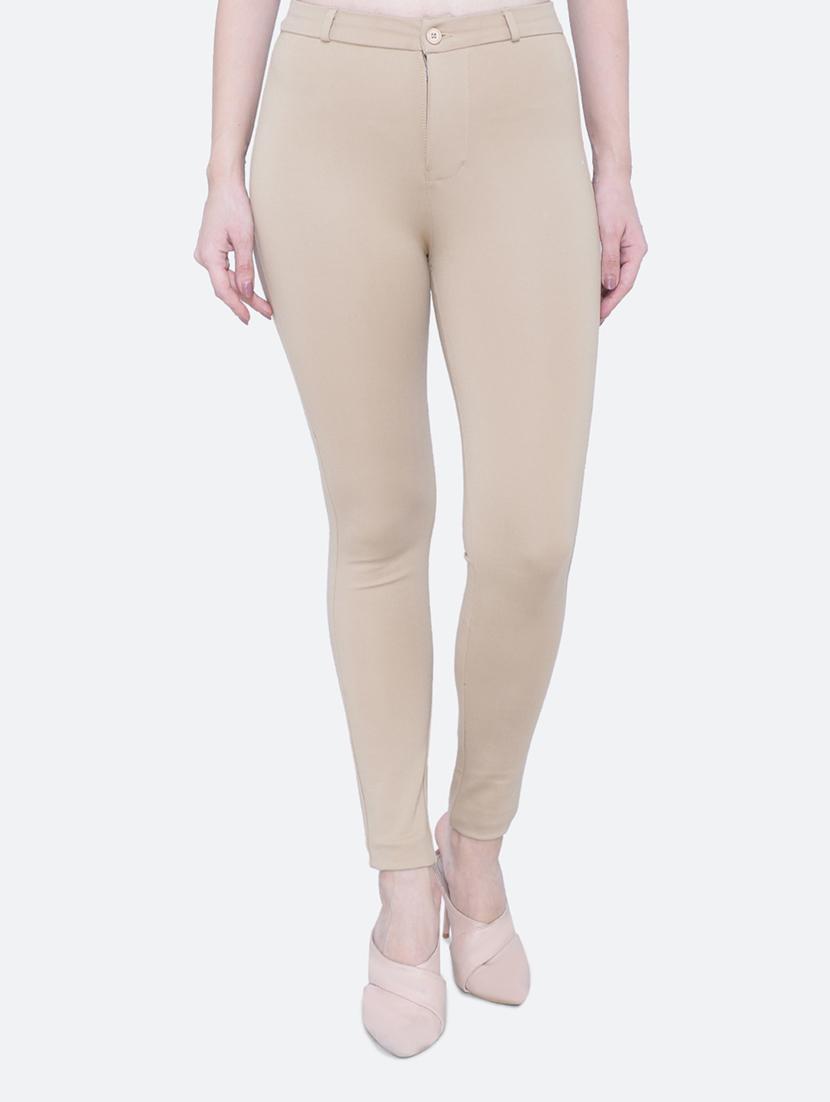 women high rise beige trouser - 19435566 -  Zoom Image - 0