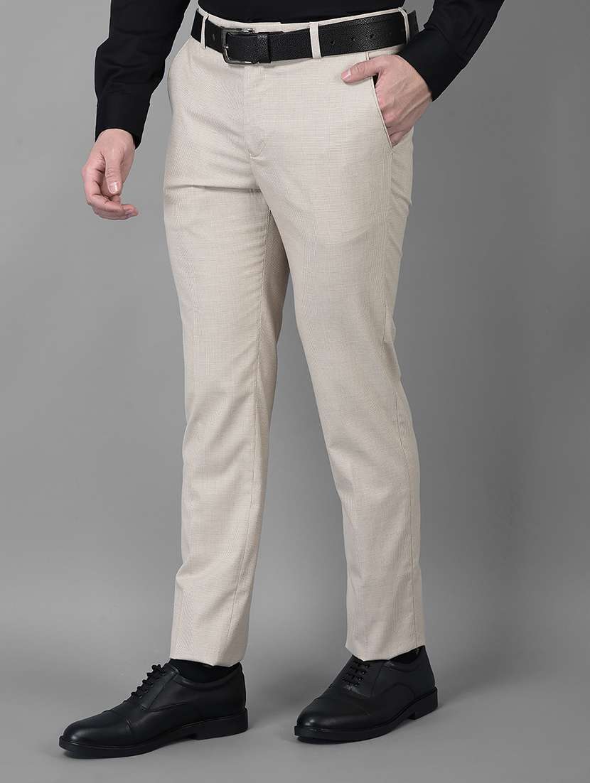 beige  flat front formal trouser - 19435854 -  Standard Image - 1