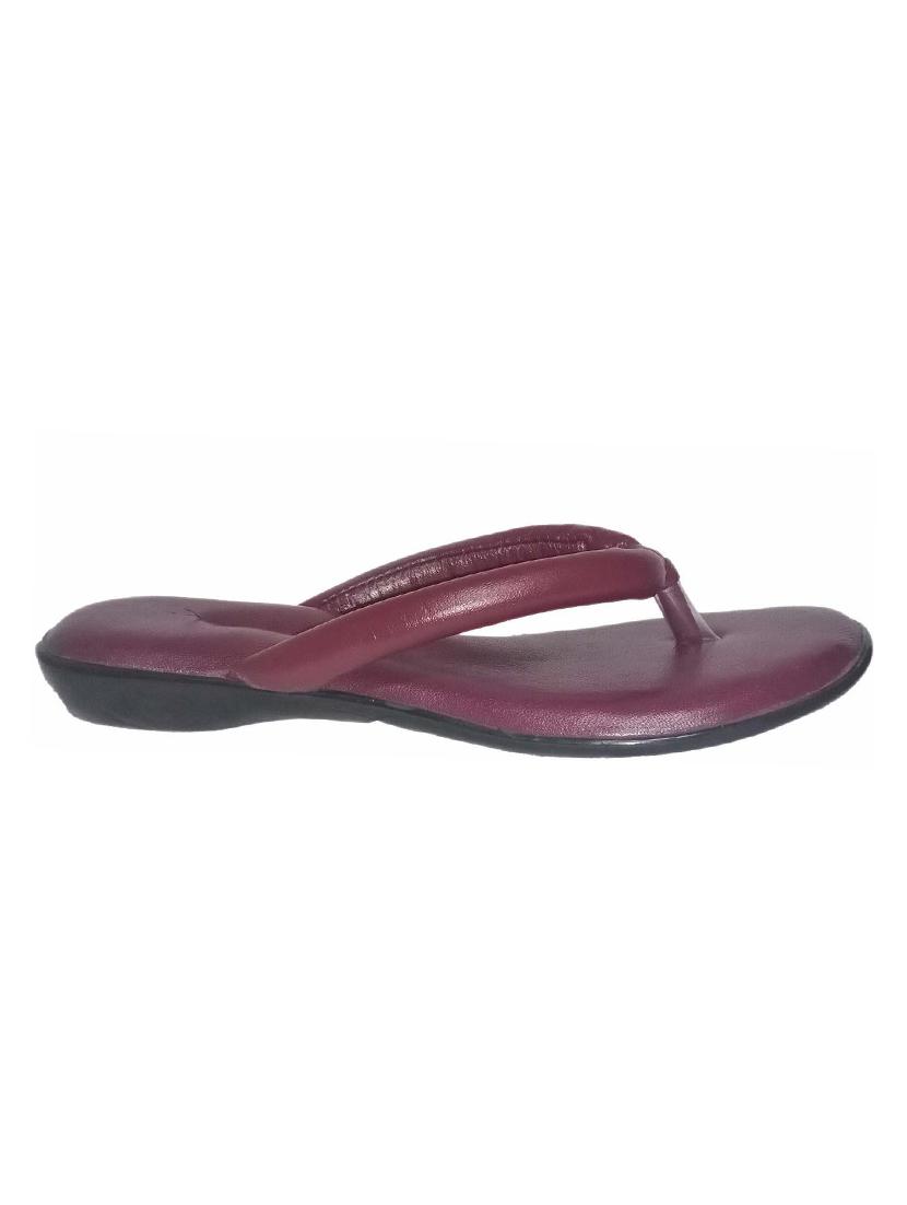 maroon leather slip on sandals - 19436078 - Standard Image - 1