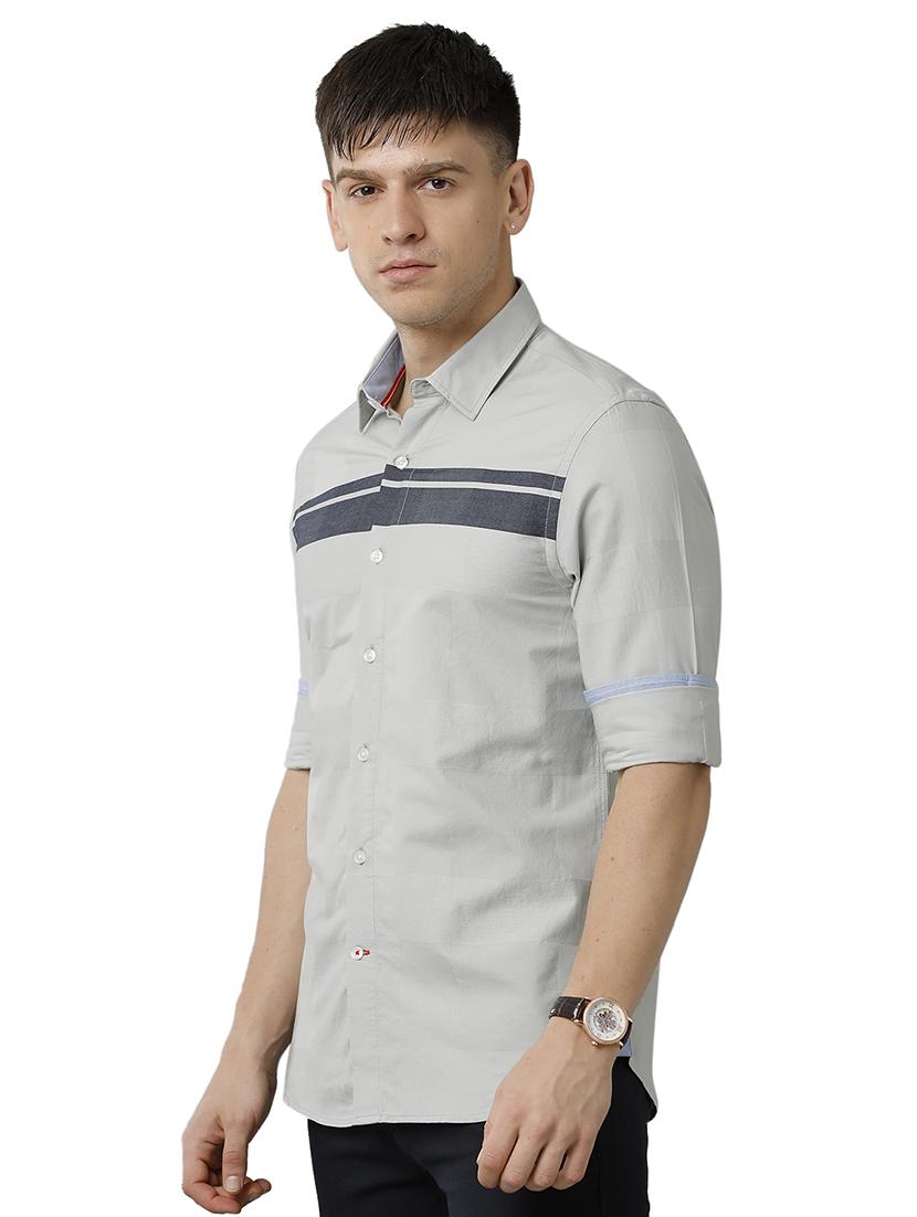 mens color block casual shirt - 19436536 - Standard Image - 1
