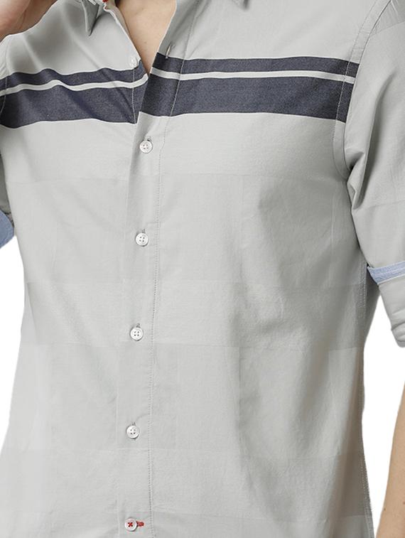 mens color block casual shirt - 19436536 - Standard Image - 4