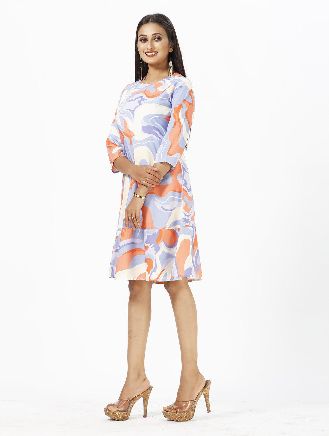 grey crepe aline dress - 19437019 - Standard Image - 1