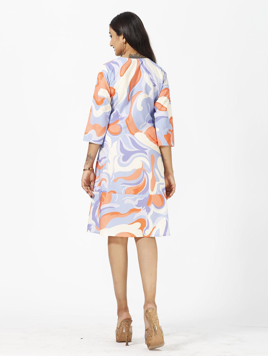 grey crepe aline dress - 19437019 - Standard Image - 4