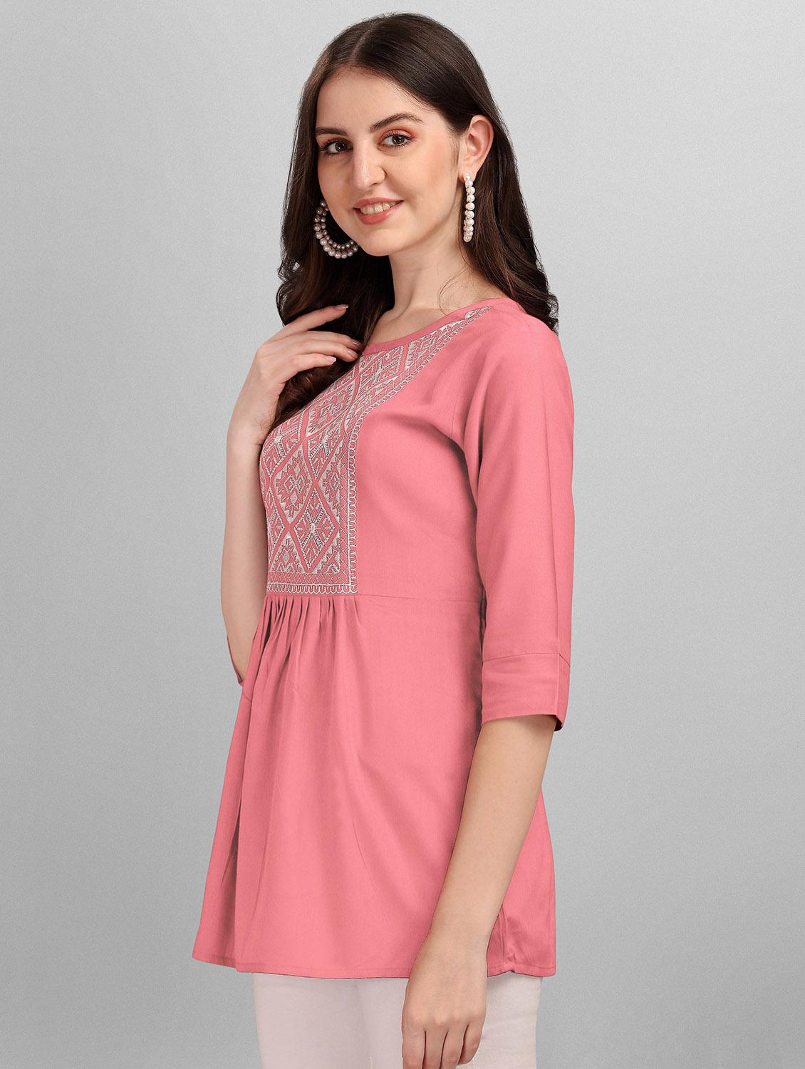 pink rayon regular top - 19437041 -  Standard Image - 1