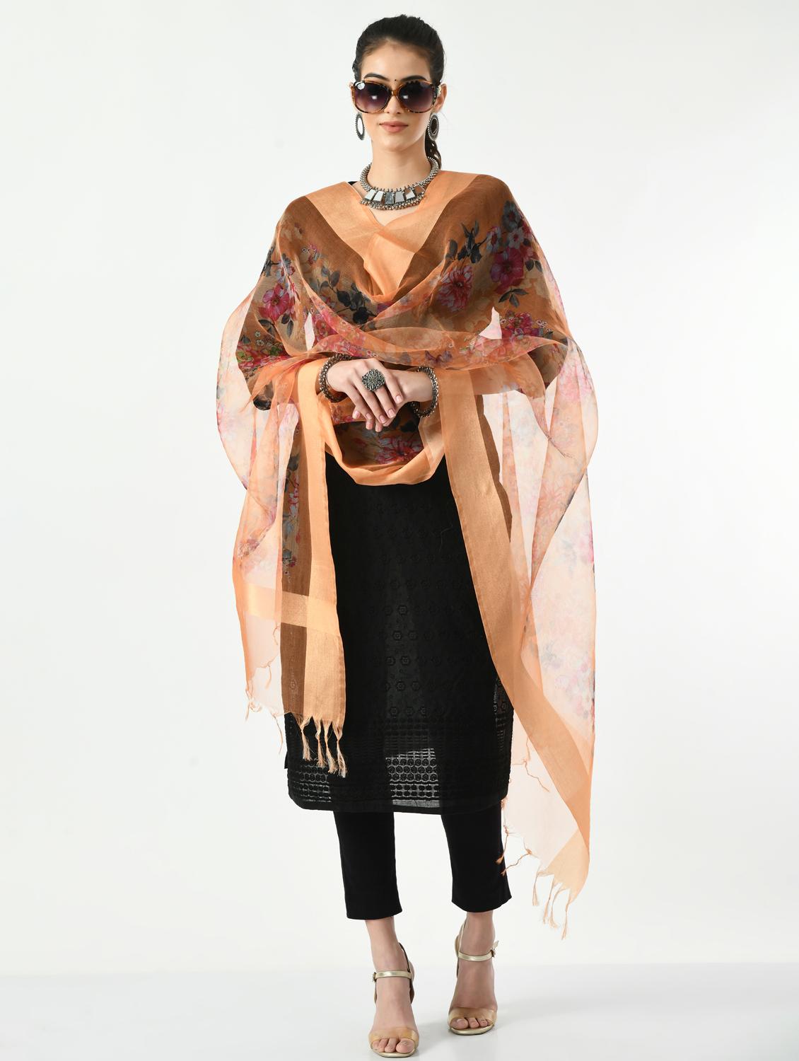 floral printed dupatta - 19437197 - Standard Image - 1