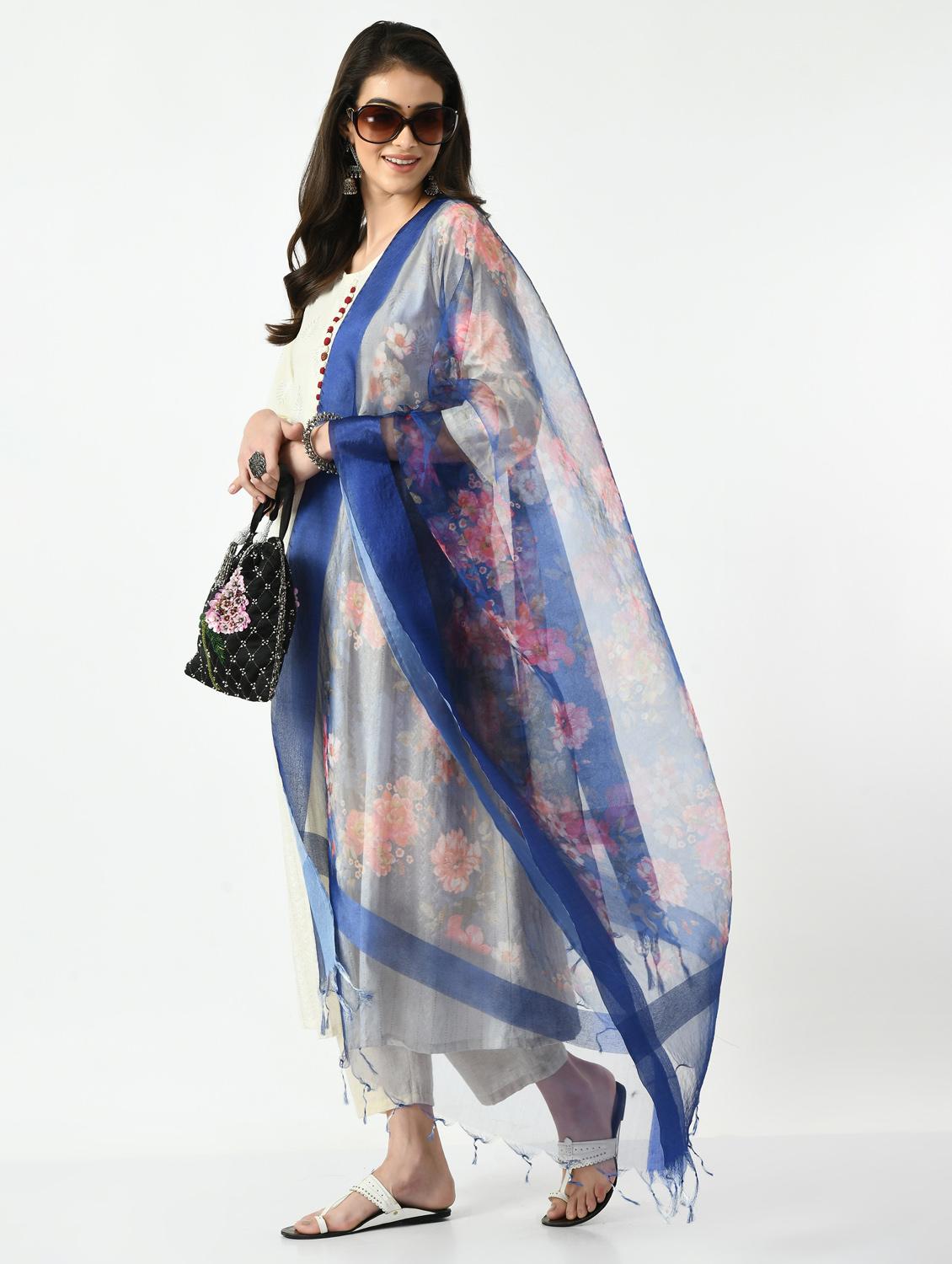 floral printed dupatta - 19437206 - Standard Image - 1