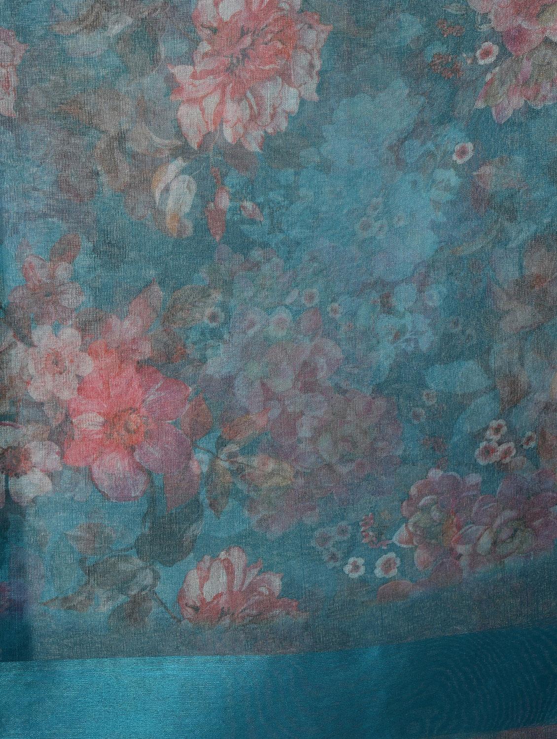 turquoise organza dupatta - 19437209 - Standard Image - 4