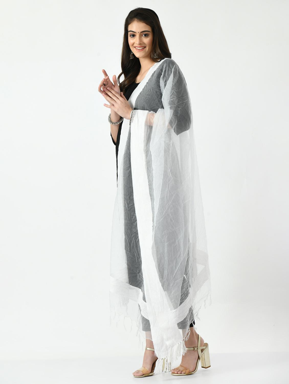 offwhite organza dupatta - 19437225 - Standard Image - 1