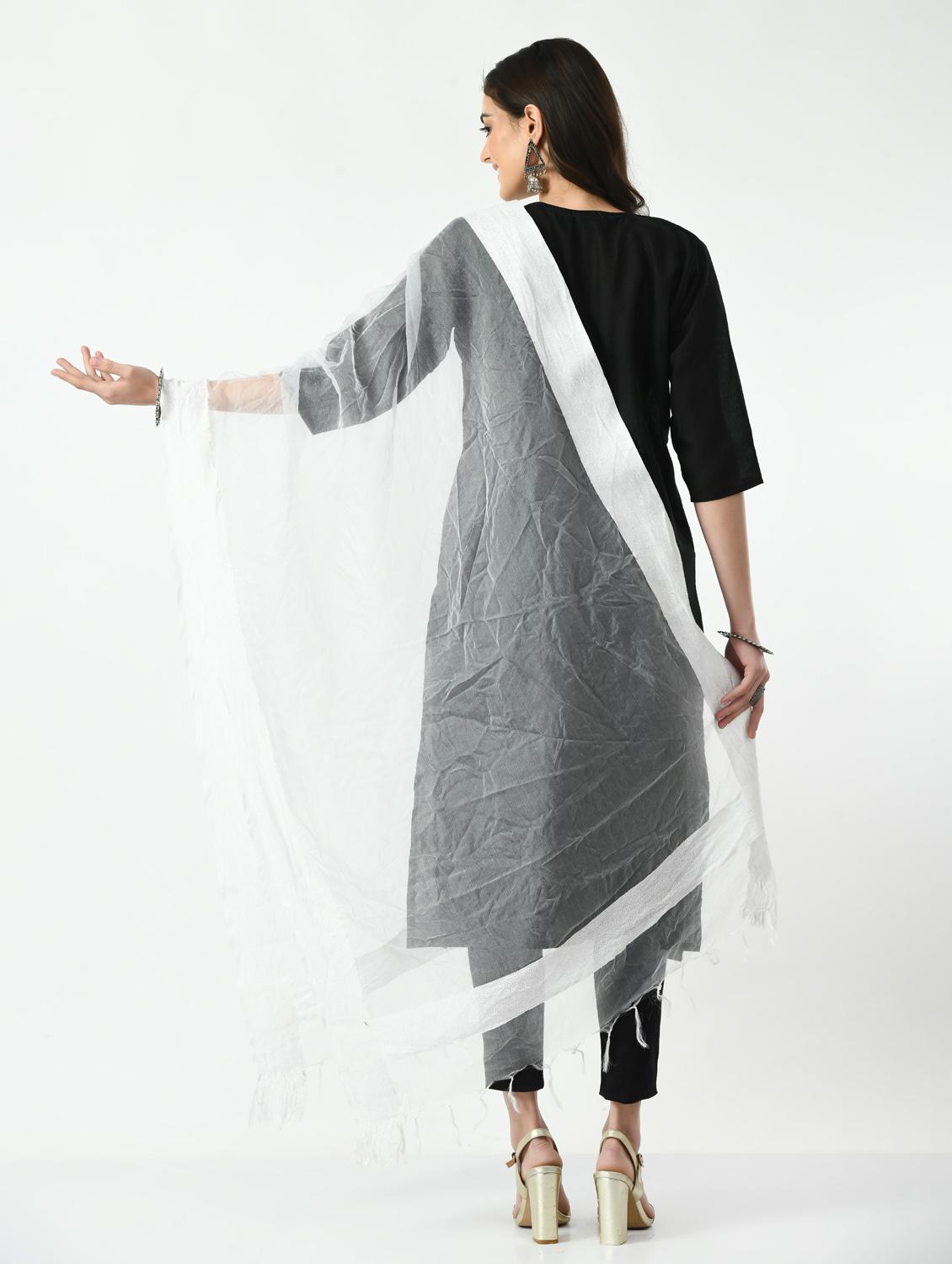 offwhite organza dupatta - 19437225 - Standard Image - 4