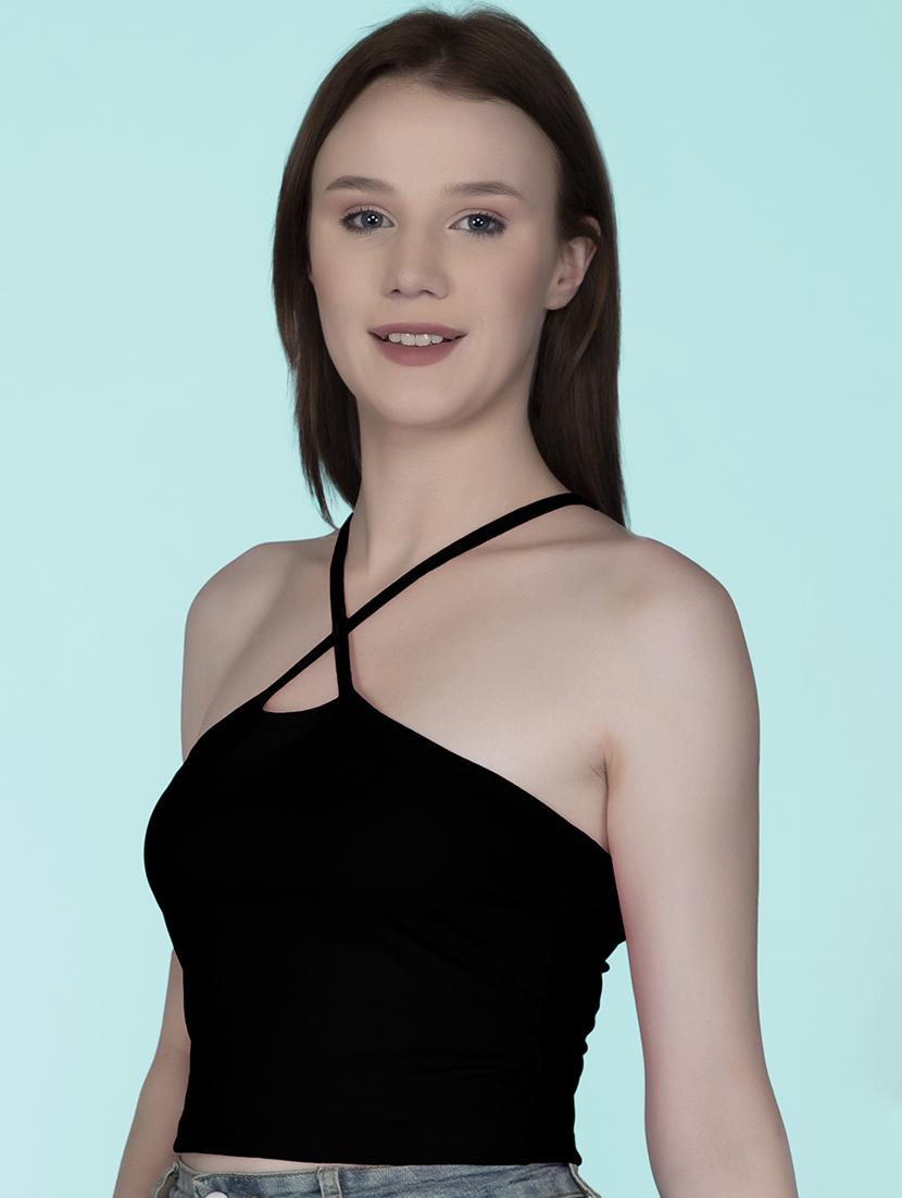 women's crop halter neck top - 19437997 - Standard Image - 1