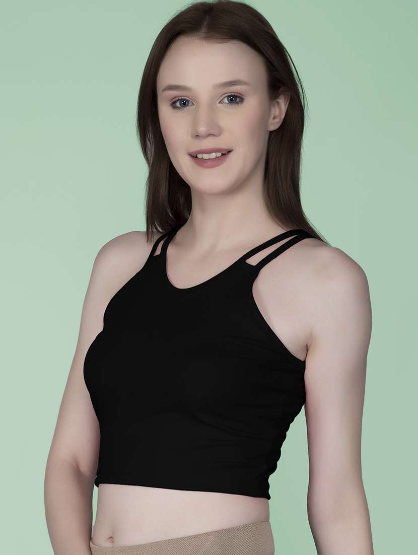 women's crop v neck top - 19438003 -  Standard Image - 1