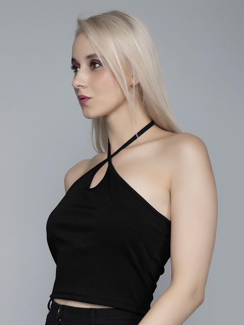 women's crop halter neck top - 19438048 -  Standard Image - 1