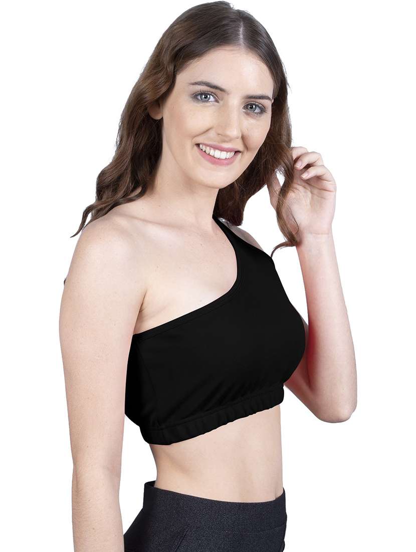 women's crop single shoulder top - 19438289 -  Standard Image - 1