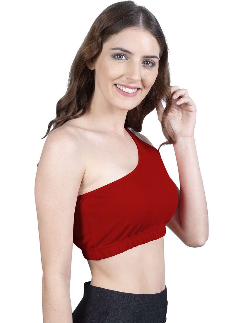 women's crop single shoulder top - 19438292 -  Standard Image - 1