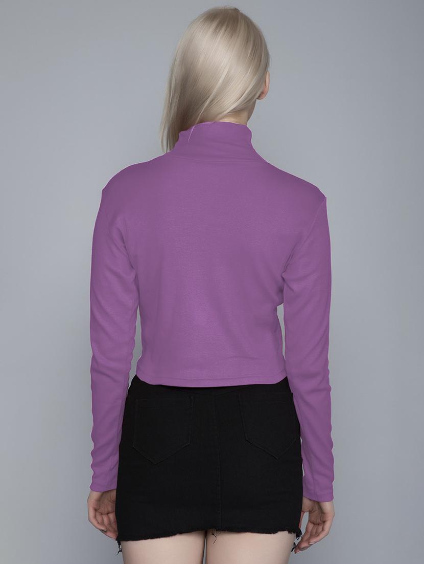 women's crop high neck top - 19438647 - Standard Image - 1
