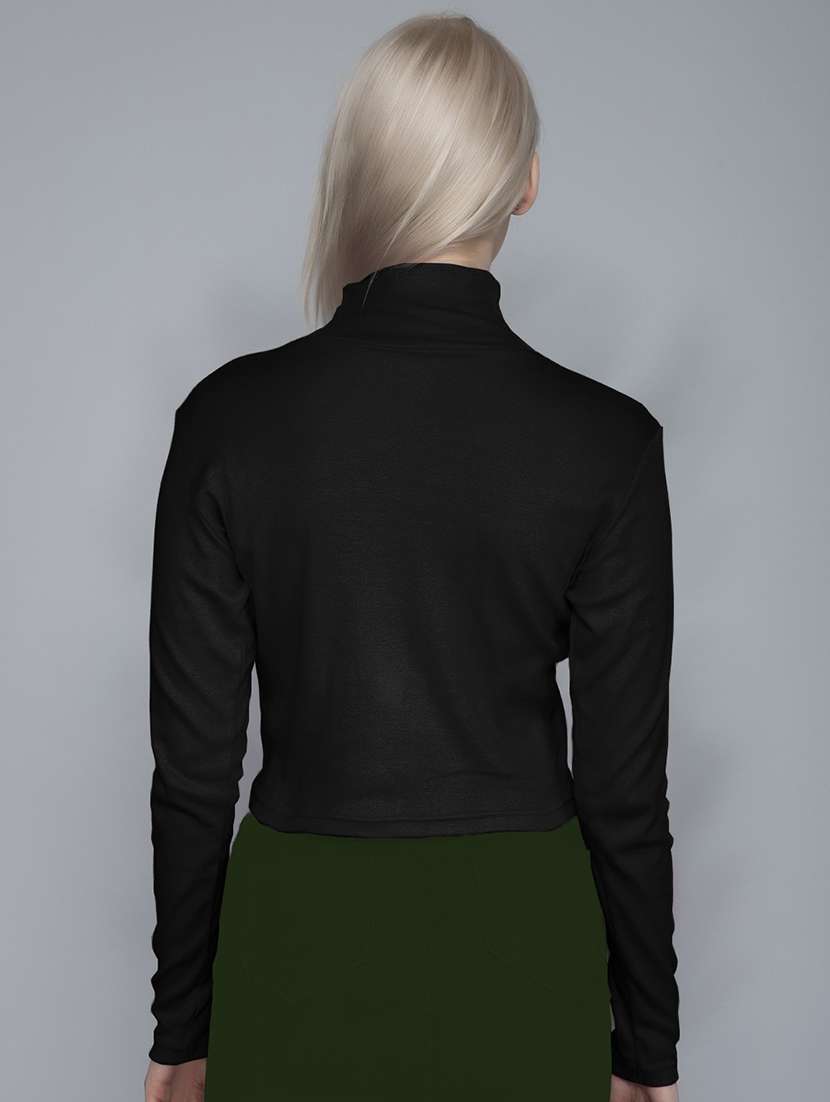 women's straight high neck top - 19438652 - Standard Image - 1