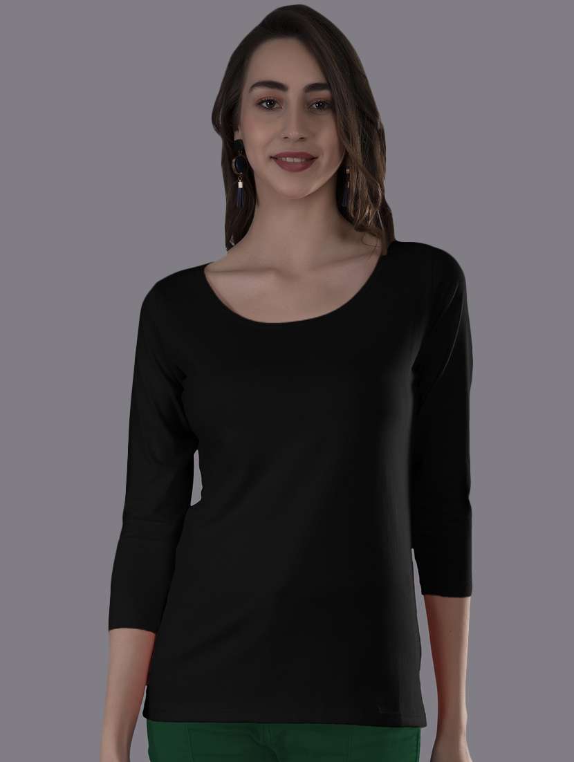 women's plain scoop neck t-shirt