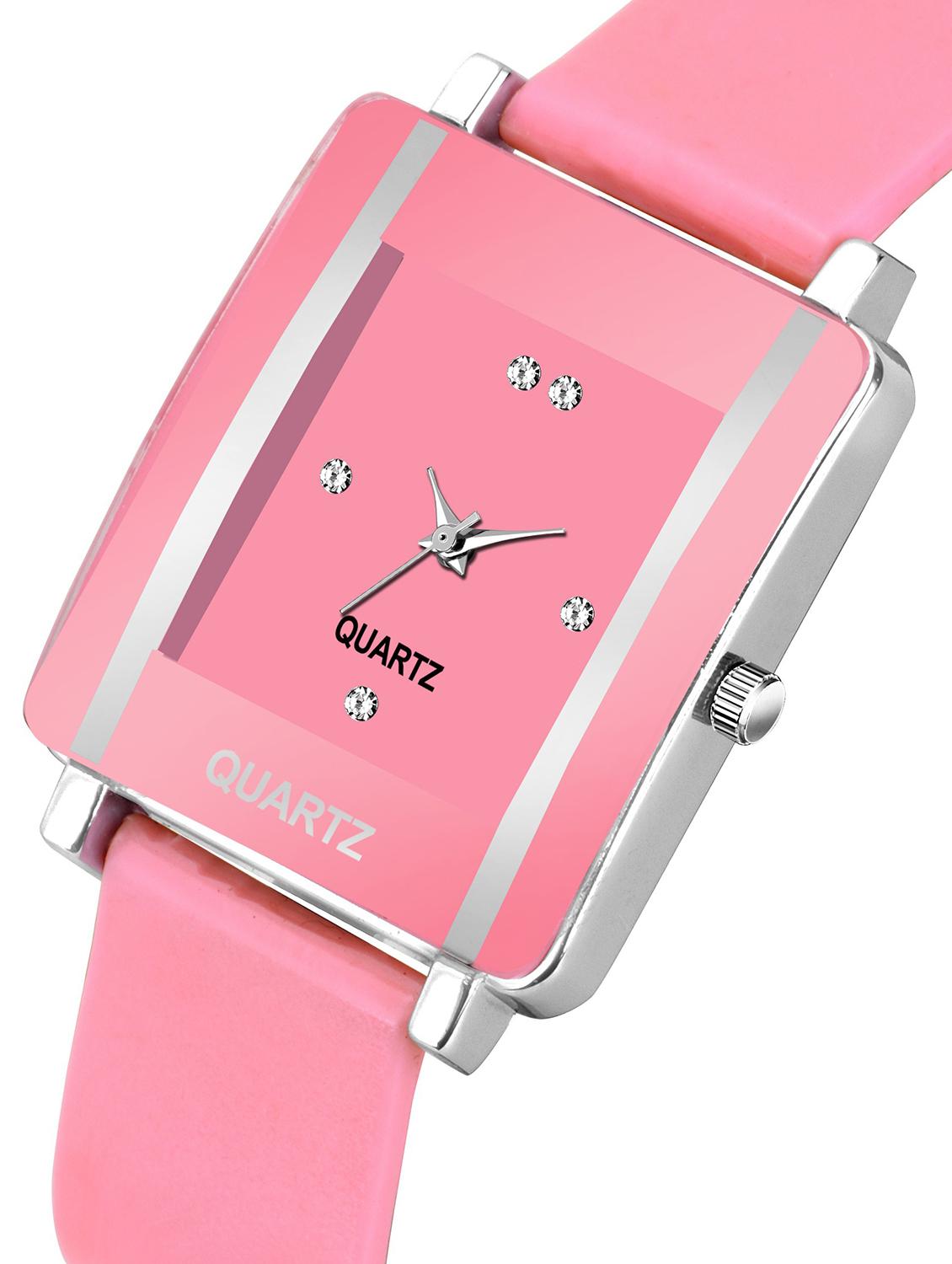 pink leatherette watch & bracelet combo - 19440336 -  Standard Image - 1