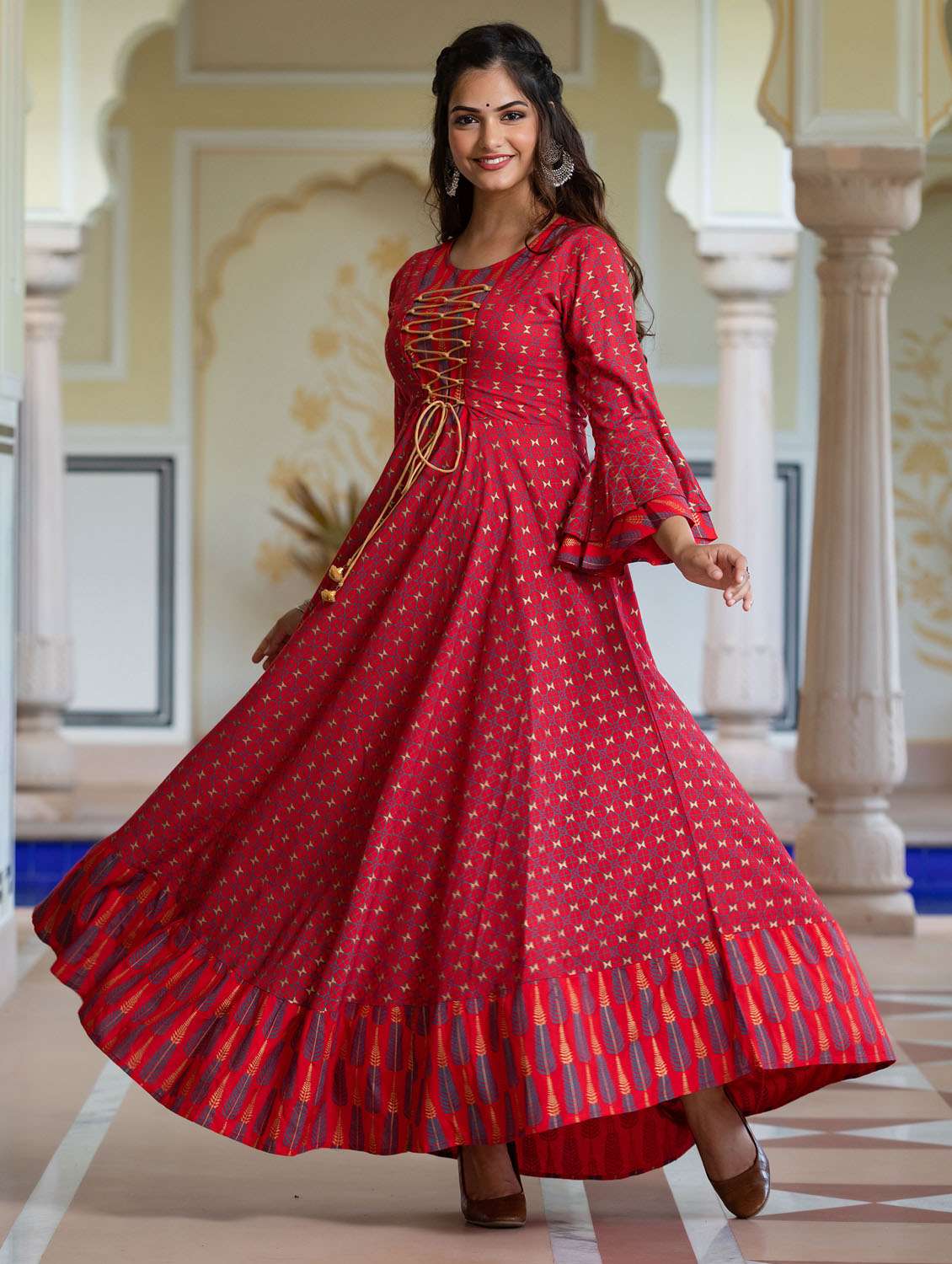 women's flared kurta - 19440736 -  Standard Image - 1
