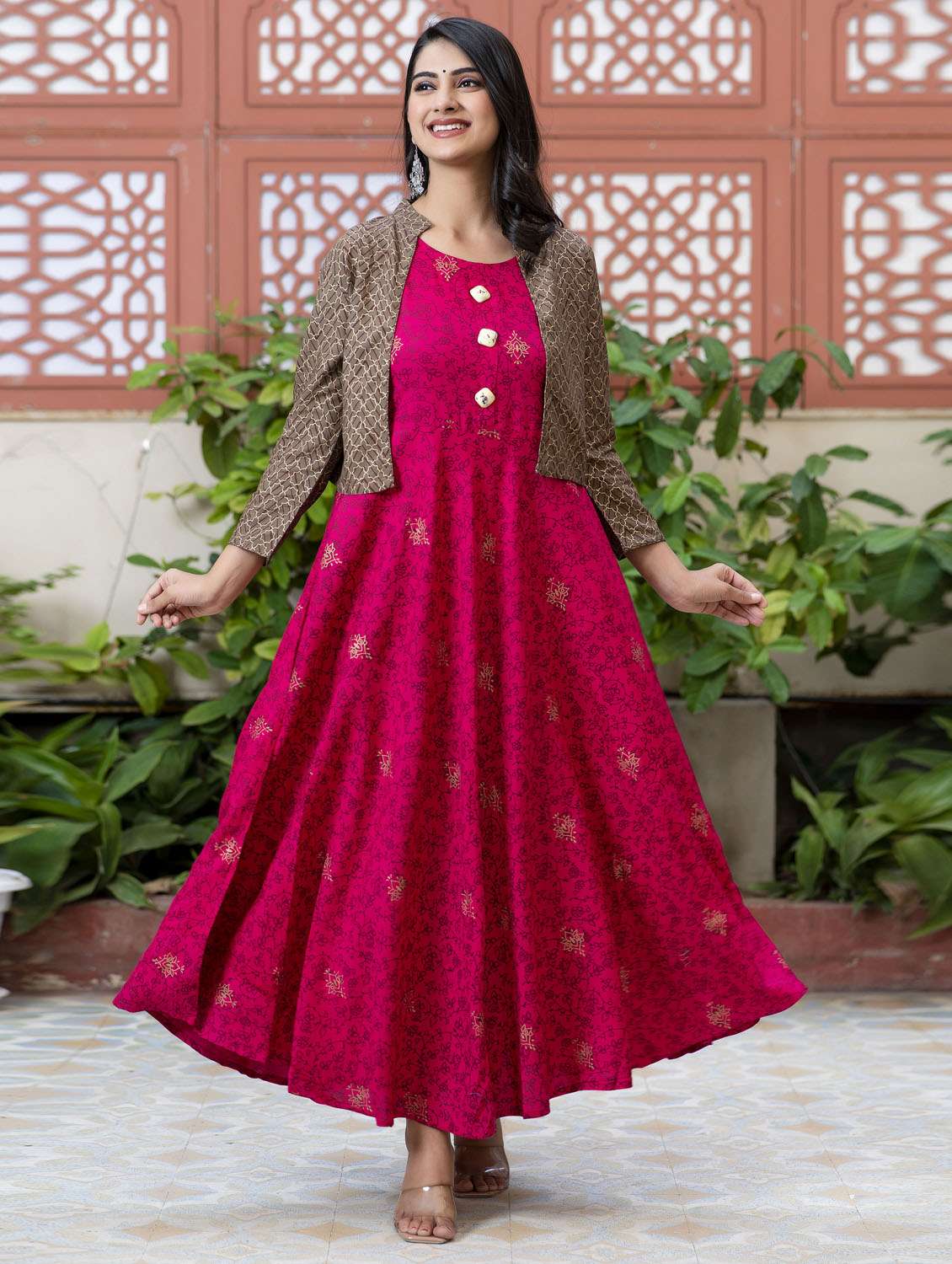 women's kurta with jacket kurta - 19440738 -  Standard Image - 1