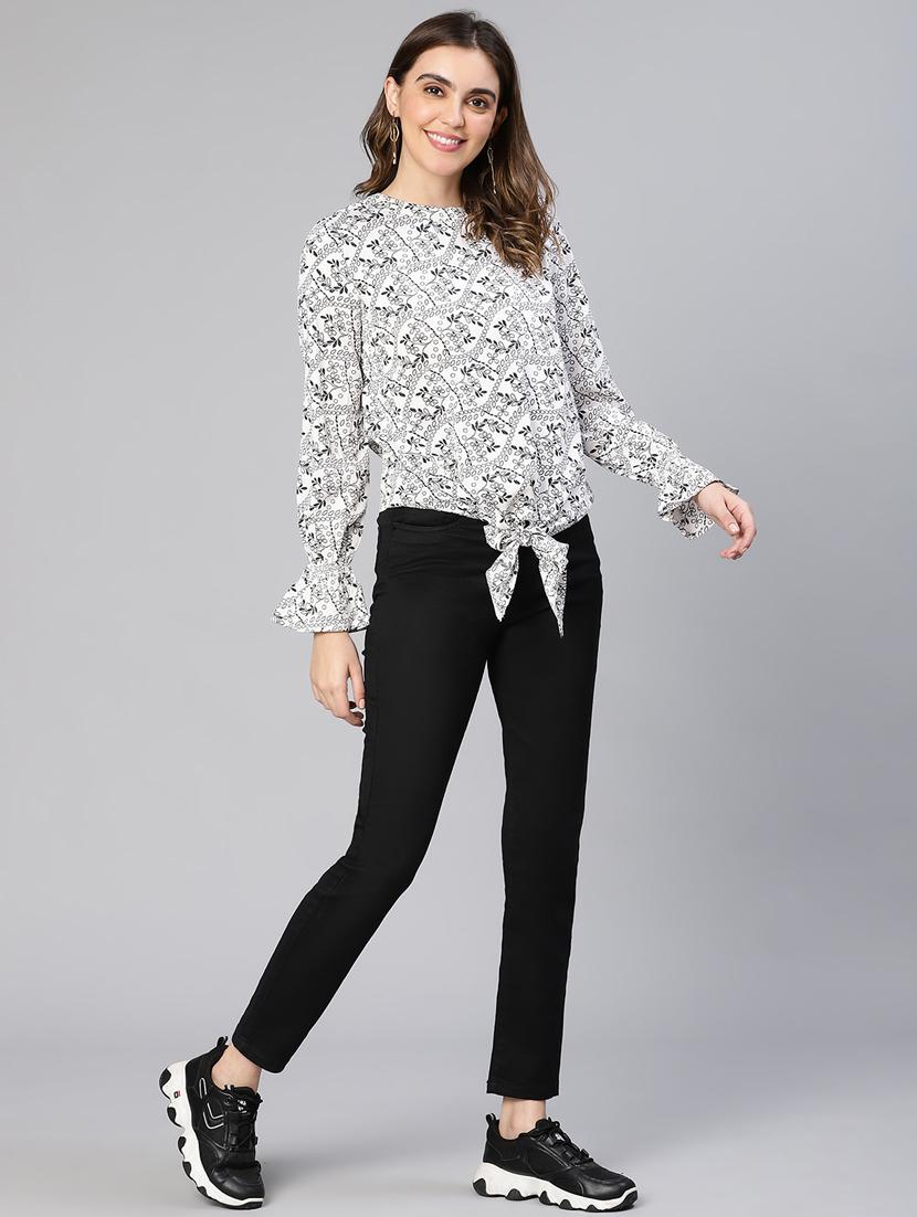 women's straight round neck top - 19440852 - Standard Image - 4