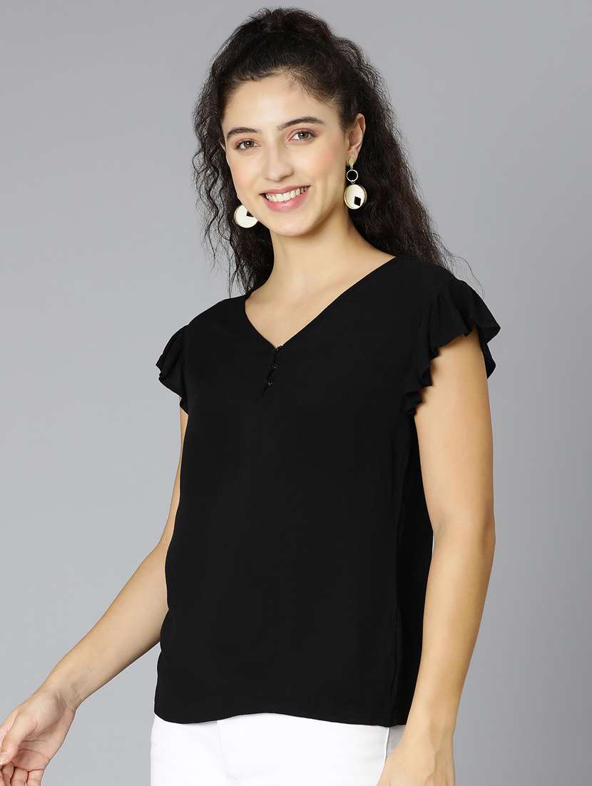 women's straight v neck top - 19440867 -  Standard Image - 1