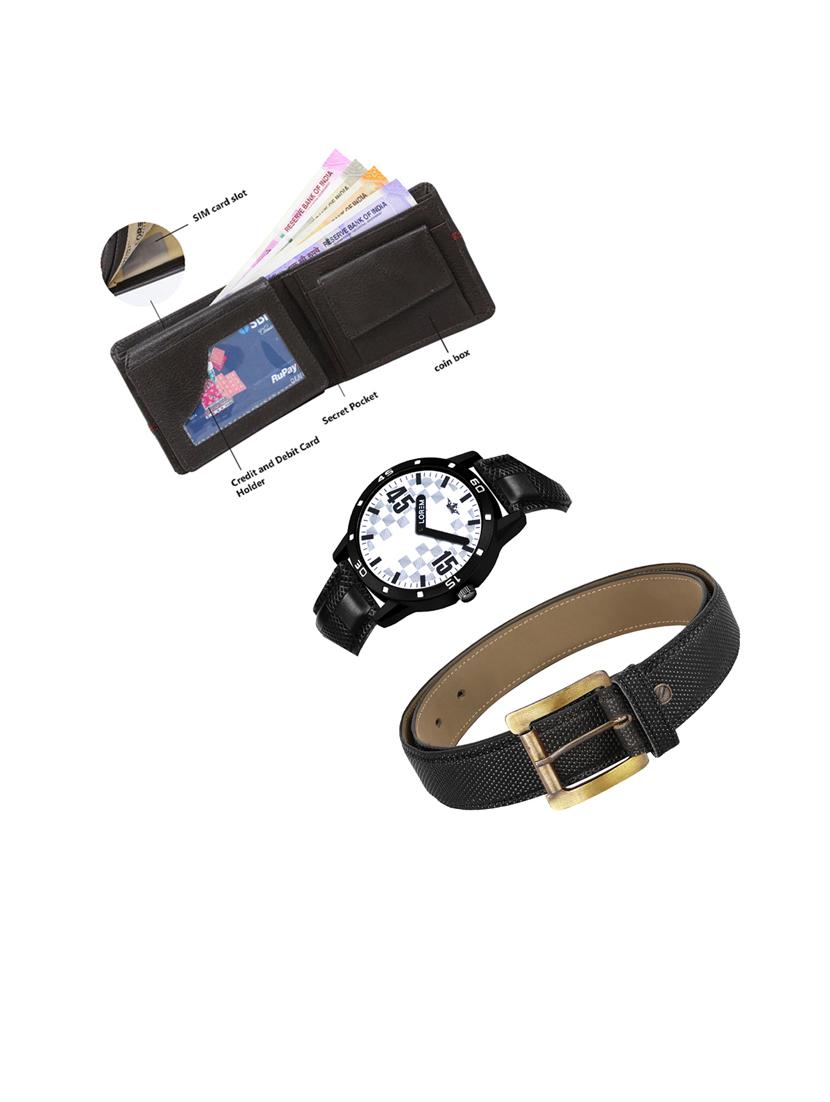 belt, wallet & watch gift combo - 19451326 - Standard Image - 1