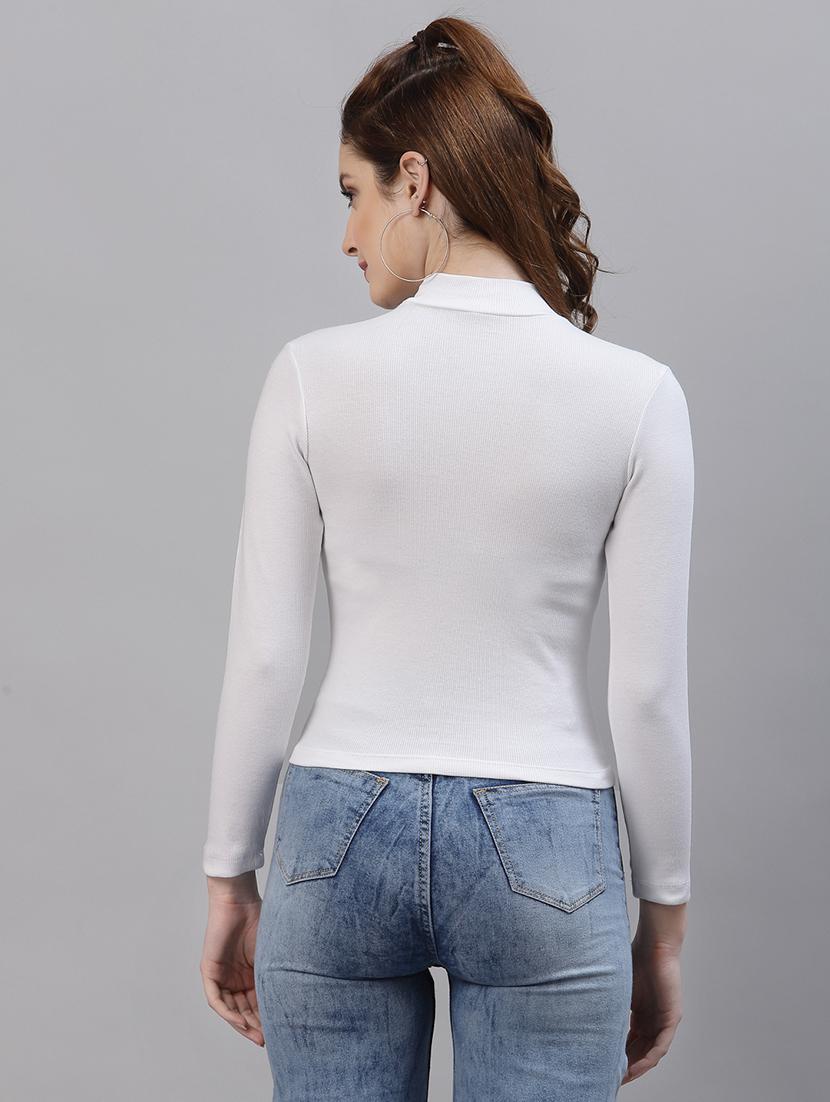 women's straight high neck top - 19451448 - Standard Image - 1