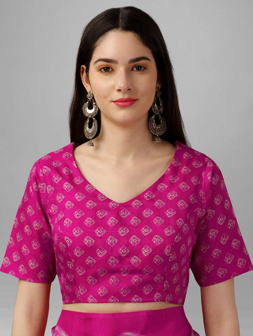 women's shibori pink colored saree with blouse - 19452036 -  Standard Image - 4