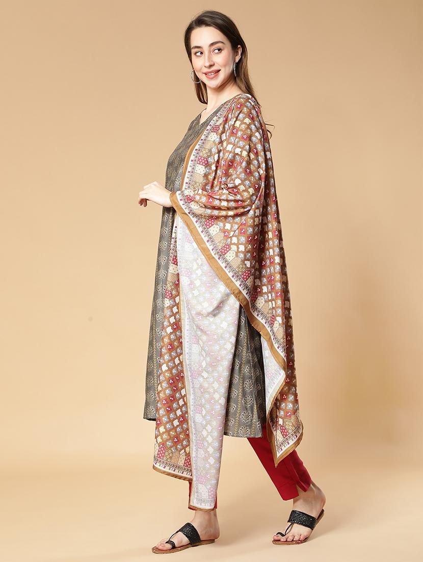 printed kurta dupatta set - 19452043 - Standard Image - 1
