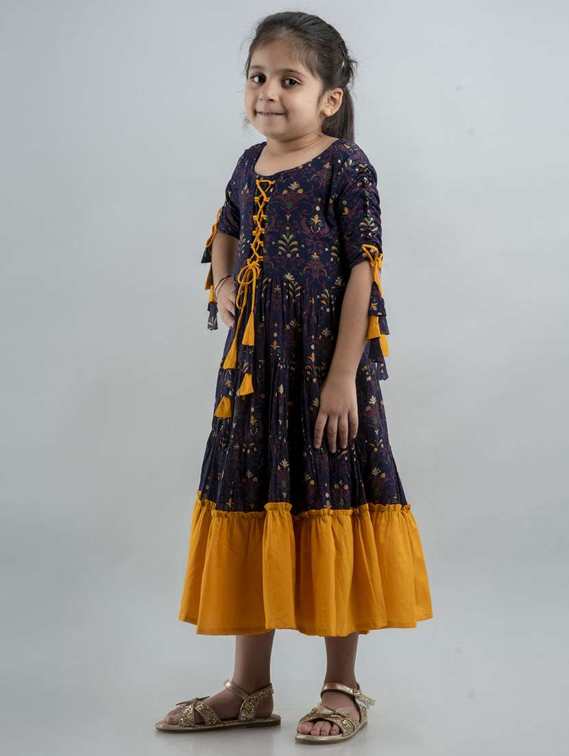 blue printed anarkali kurti - 19452410 -  Standard Image - 1