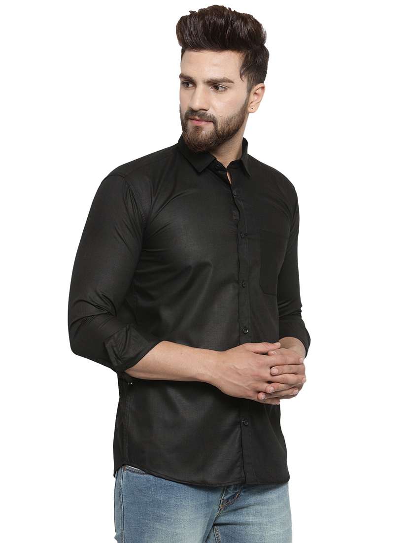 mens solid casual shirt - 19452961 - Standard Image - 1