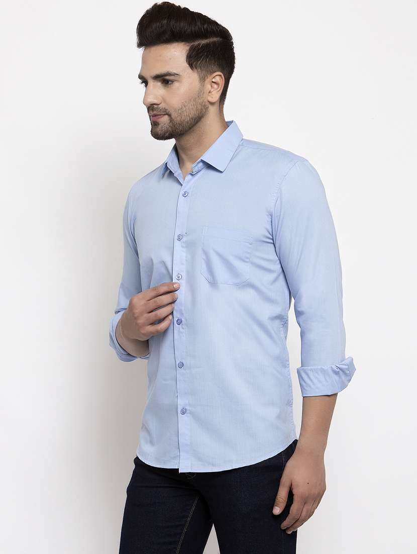mens solid casual shirt - 19452965 - Standard Image - 1