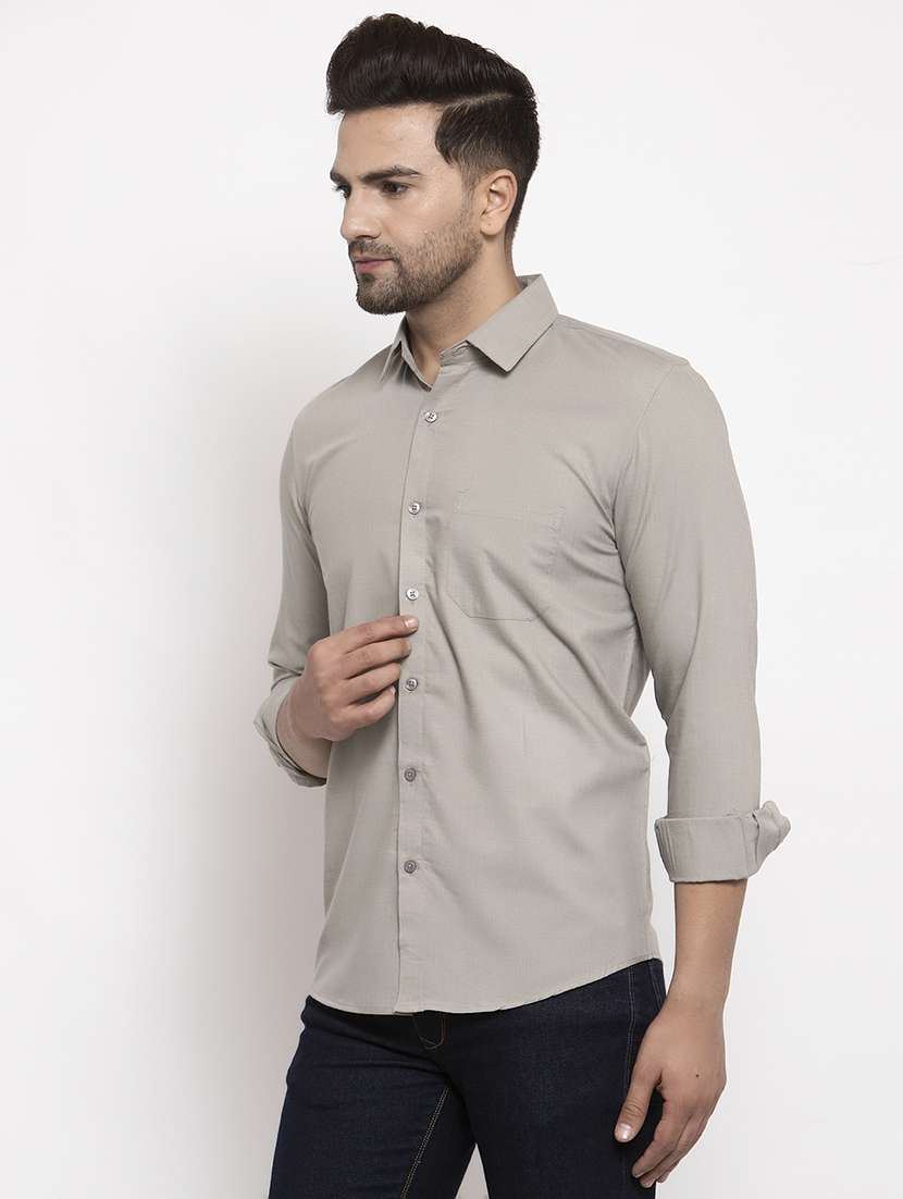 mens solid casual shirt - 19452970 - Standard Image - 1