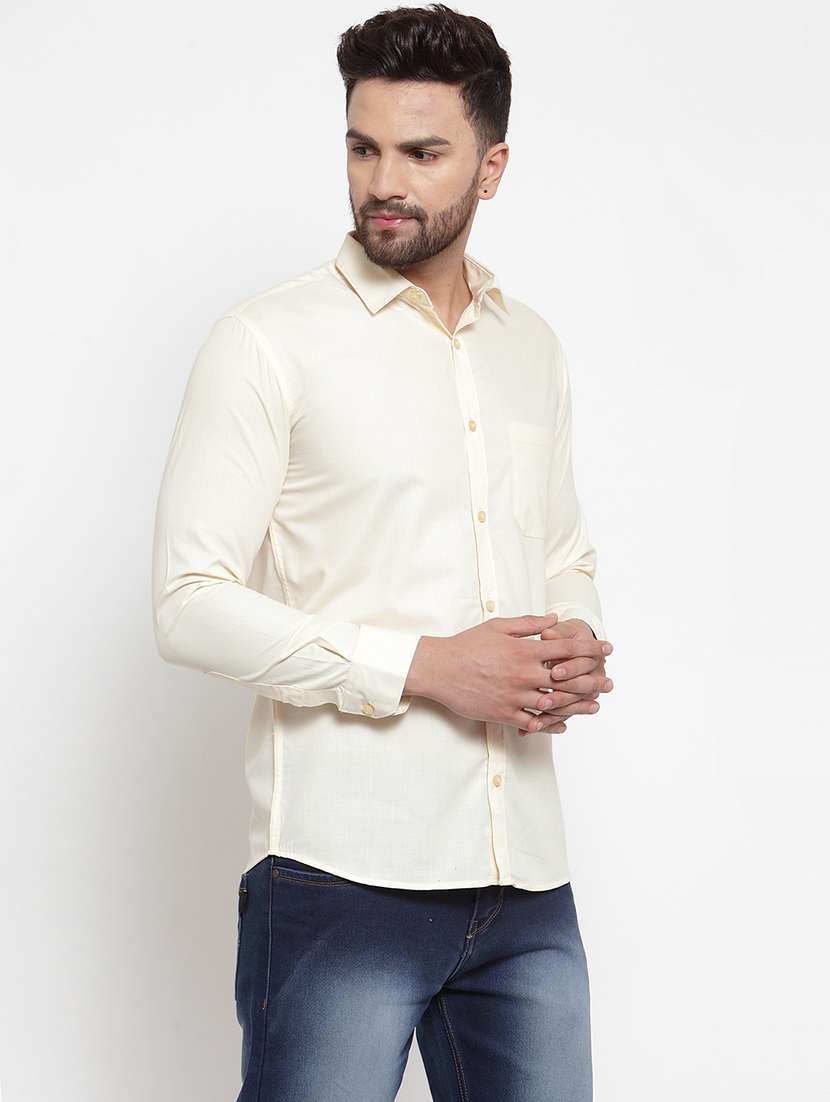 mens solid casual shirt - 19452972 - Standard Image - 1