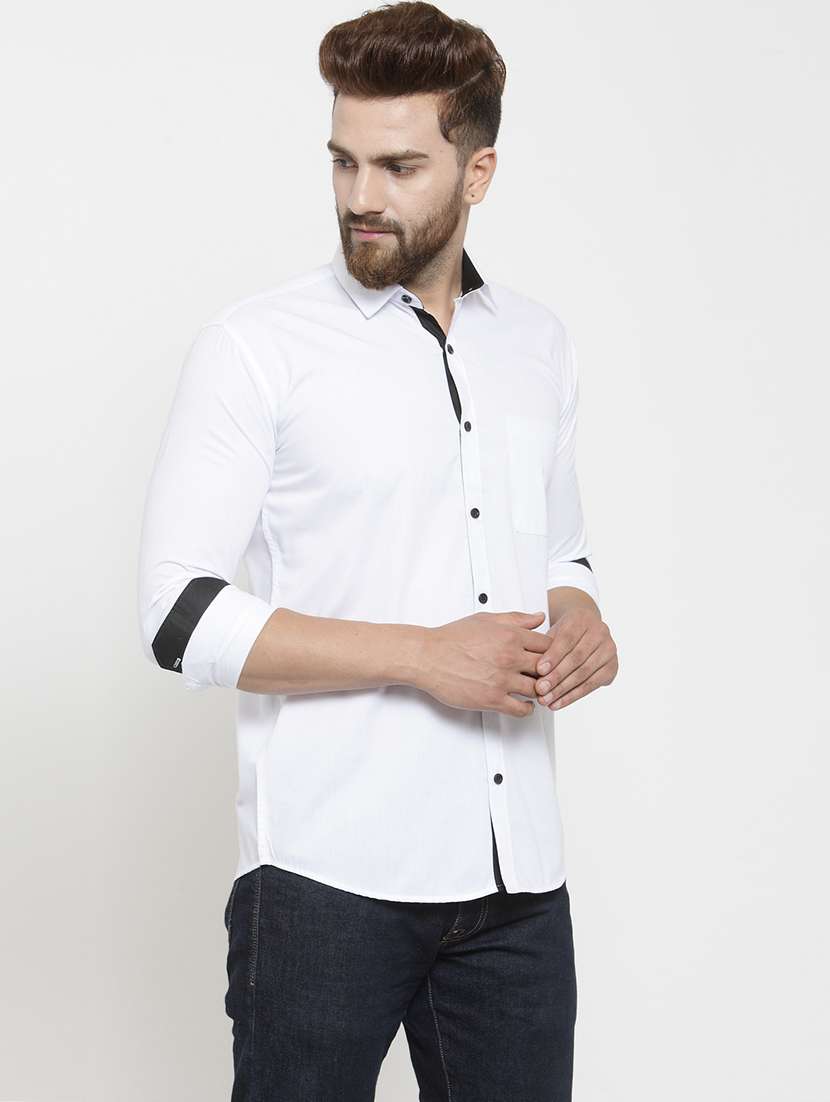 mens solid casual shirt - 19452976 -  Standard Image - 1