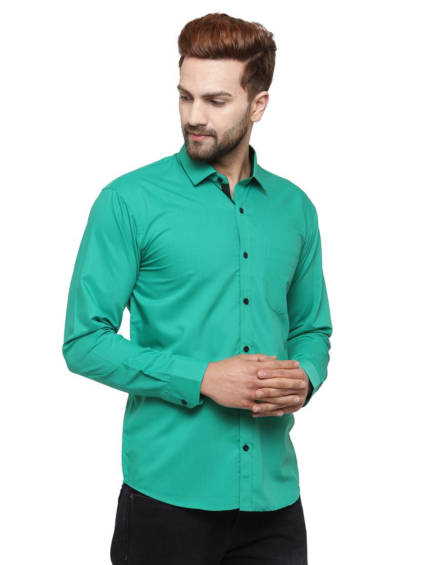 green cotton casual shirt - 19452979 -  Standard Image - 1