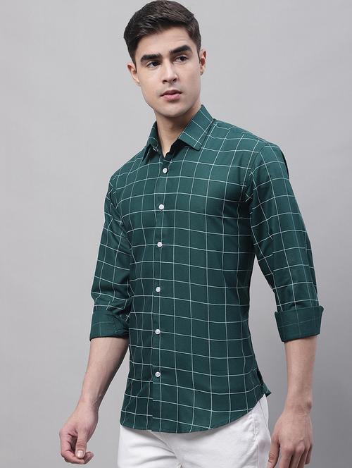 mens checks casual shirt - 19453006 - Standard Image - 0