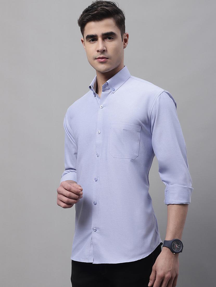 blue cotton casual shirt - 19453031 - Standard Image - 1