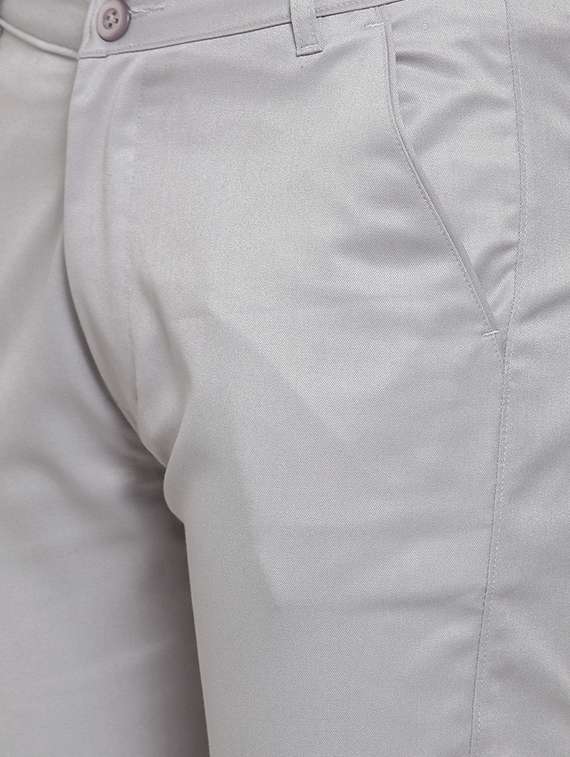 grey cotton flat front chinos - 19453053 -  Standard Image - 4