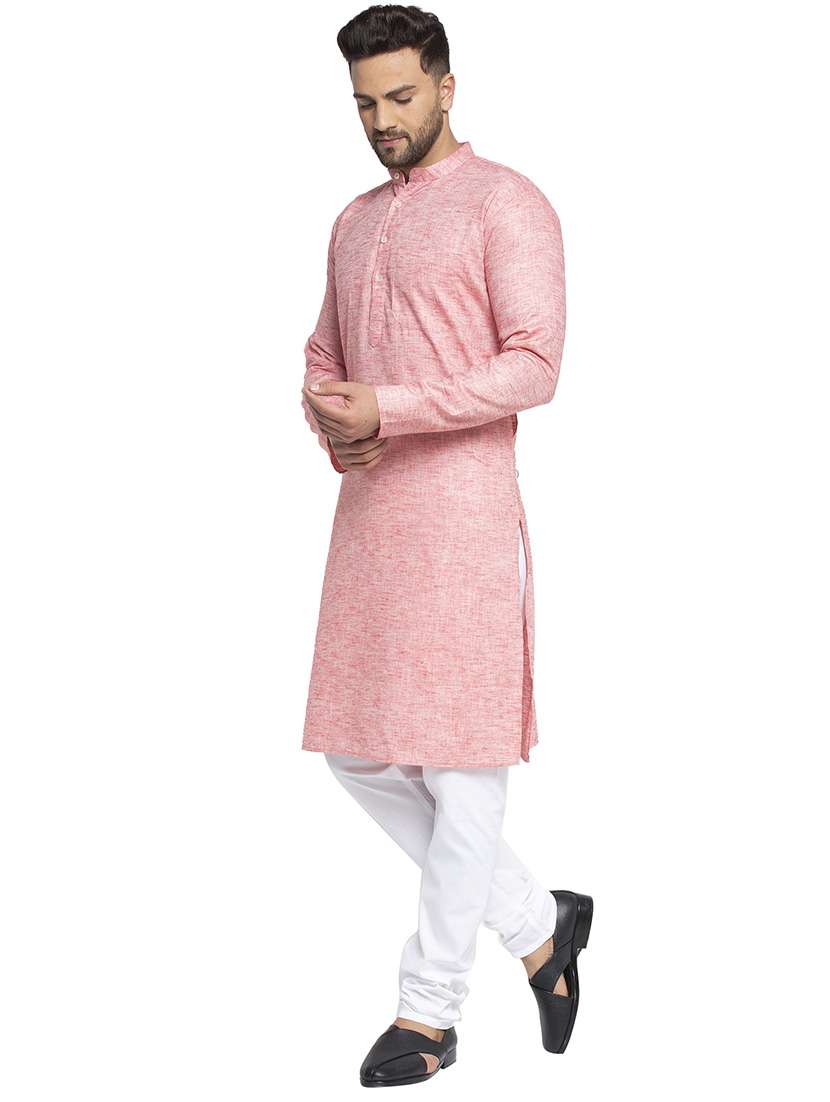 men self designed long sleeve kurta and pyjama set - 19453281 -  Standard Image - 1