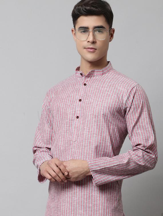 pink striped kurta pyjama set - 19453298 - Standard Image - 4