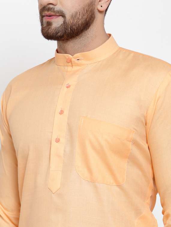 solid cotton kurta pyjama set - 19453349 -  Standard Image - 4