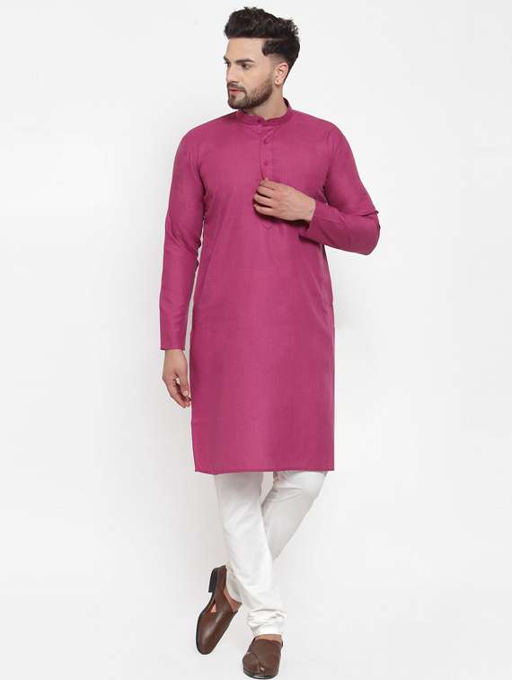 solid cotton kurta pyjama set