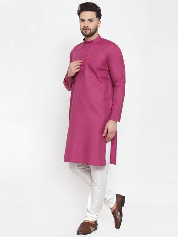 solid cotton kurta pyjama set - 19453350 -  Standard Image - 1