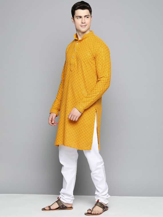 sequined embroidered kurta pyjama set - 19453390 -  Standard Image - 1